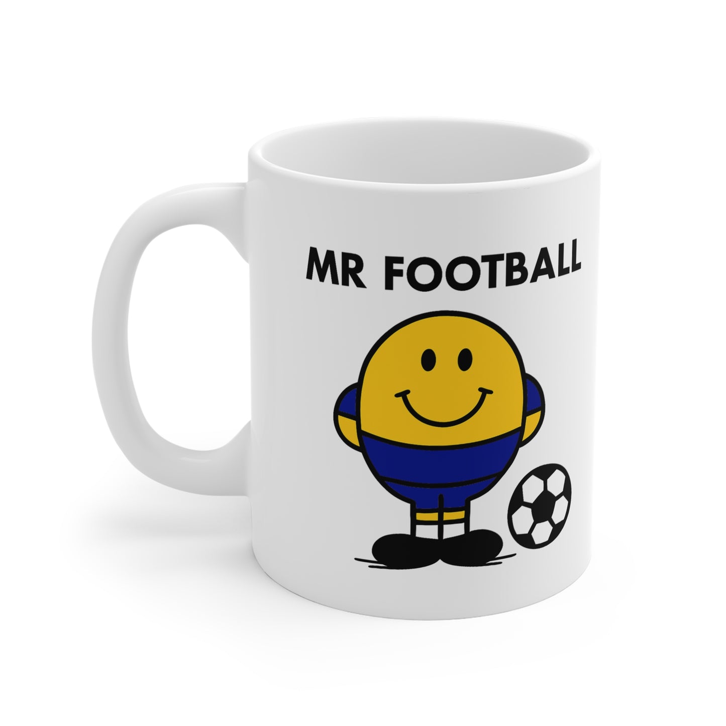 Mr Football Character Mug - Cheerful Soccer Gift for Football Fans