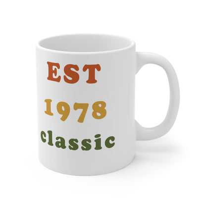 1978 Birthday Mug – Est. 1978 Classic Retro Mug