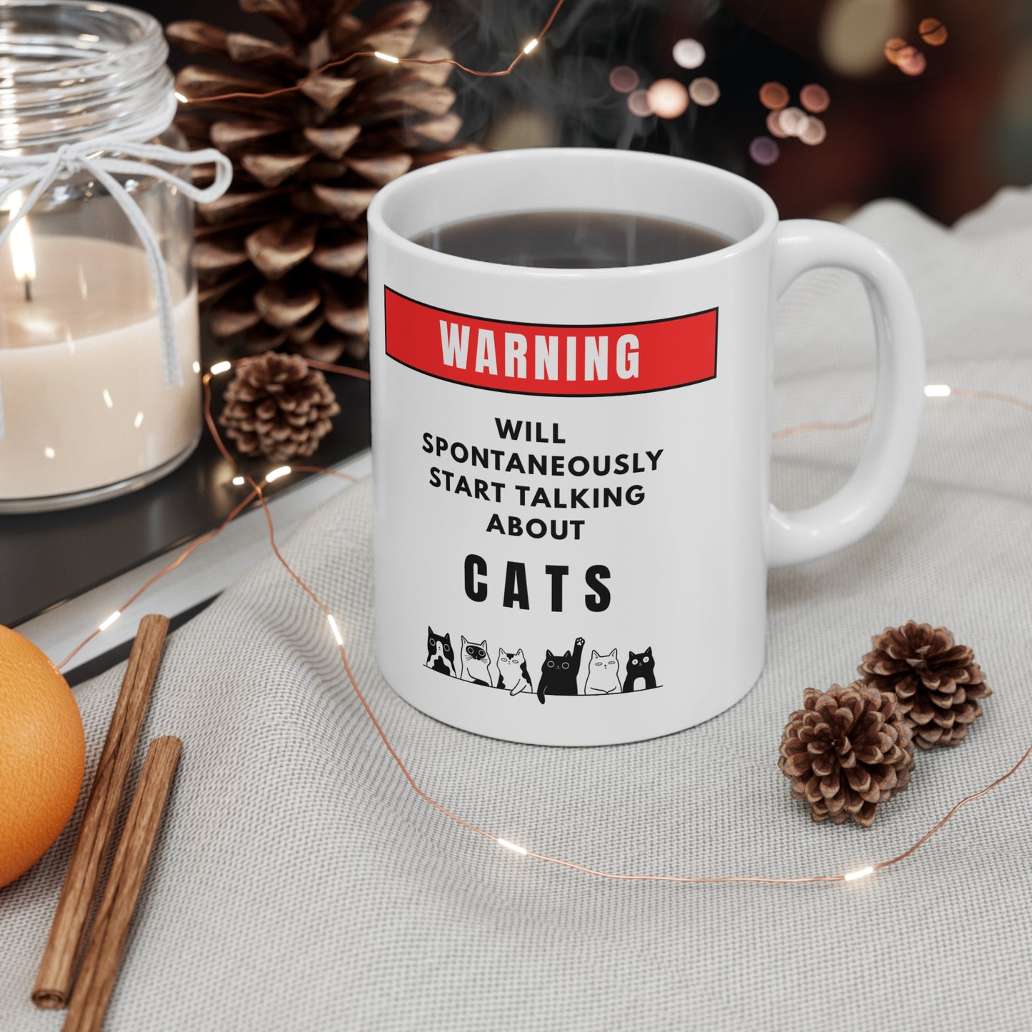 Warning Will Talk About Cats Mug