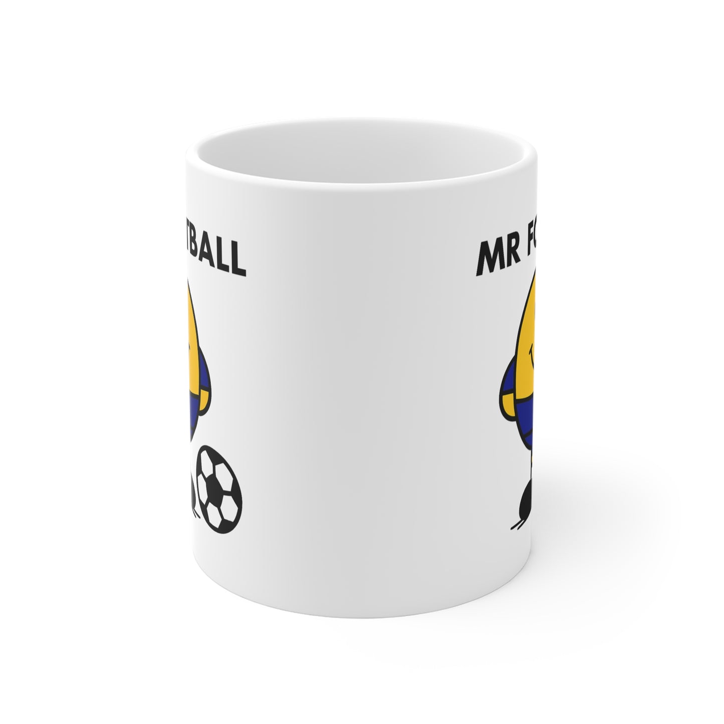 Mr Football Character Mug - Cheerful Soccer Gift for Football Fans