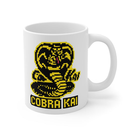 Cobra Kai 8-Bit Pixel Art Mug - Retro Gaming Style Karate Kid Gift